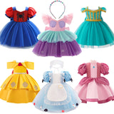 Toddler Princess Alice Belle Jasmine Mermaid Dress Baby Halloween Cosplay Costume