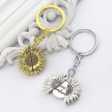 You Are My Sunshine Keyring Open Locket Sunflower Pendant