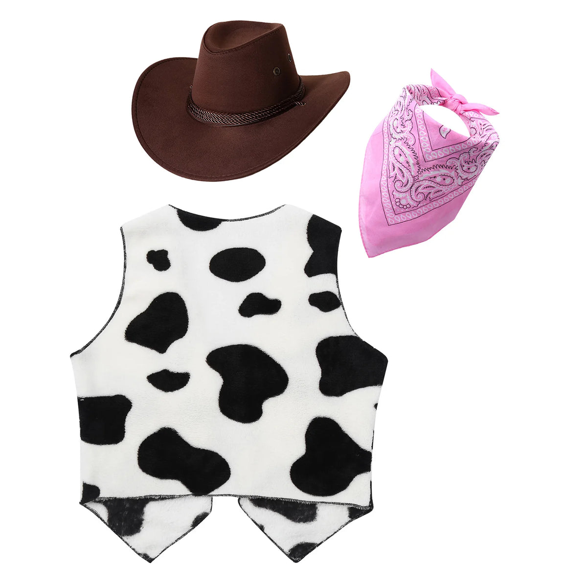 Kids Brown Suede Leather Fringed Vest  Western Cowboy Cowgirl Costumes