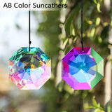 Large Crystal Octagonal Sun Catcher Rainbow Prism 7.5cm