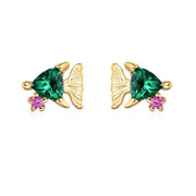 Colourful Zircon Gold Stud Earrings Mix'n'Match