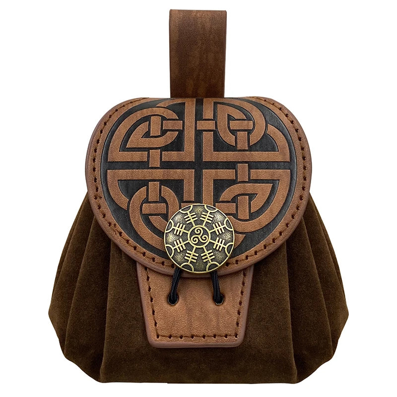 Medieval Pu Leather Belt Waist Coin Purse Drawstring Bag