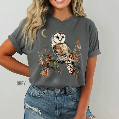 Cottagecore Owl T-shirt Floral Whimsigoth Forest Tee