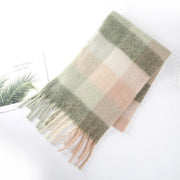 Colour Blocks Autumn Winter Plaid Scarves Imitation Cashmere Mohair