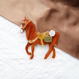 Gee Gee Brown Horse Acrylic Brooch
