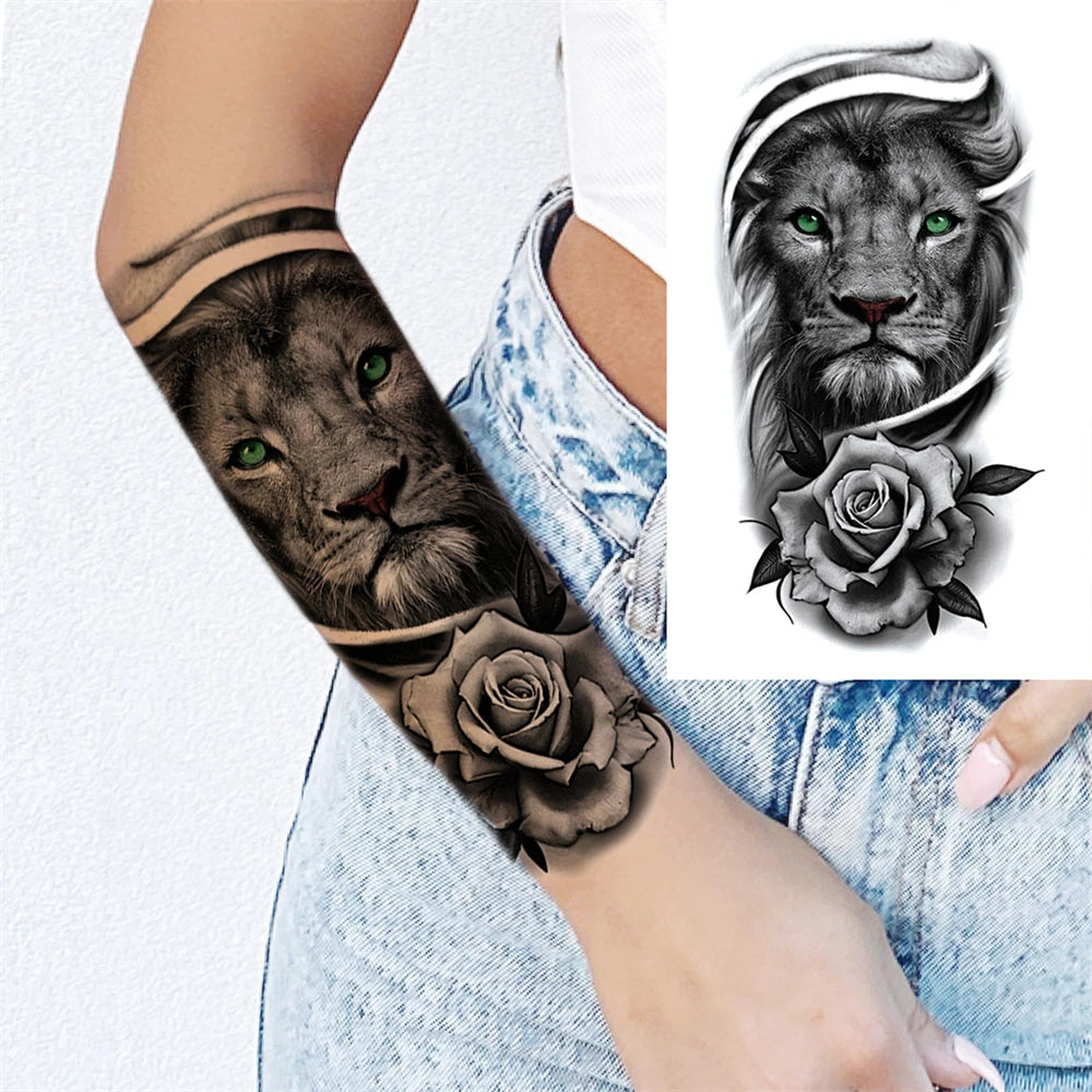 Large Peony Temporary Tattoos