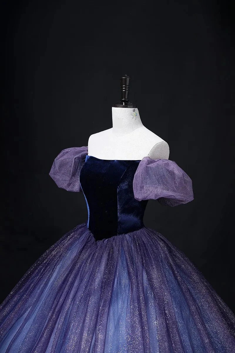 Aurora's Purple Gradient Custom Made Evening Gown Formal Dress