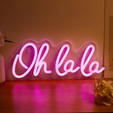 LED Neon Signs Oh la la Pink USB Night Light Wall Art Room Decor Lamp