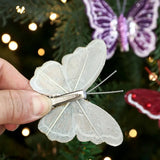 Glitter Christmas Butterflies Ornaments Sparkling Christmas Tree Decorations with Clips