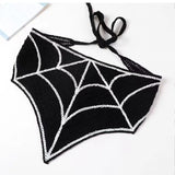 Skulls Bats Spiderwebs Halloween Crochet Headscarves Knitted Cotton Triangle Scarf