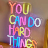 LED Neon You Can Do Hard Things USB Powered Light Signs Decor Lamp