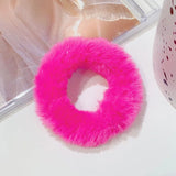 Dopamine Colour Fluffy Scrunchie Hair Bands Ponytail Holder Hair Accessories