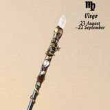 1PC Zodiac Natural Clear Quartz Crystal Point Magic Wand Witch Sceptre