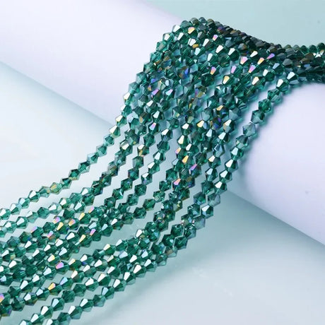 3/4/6mm Rainbow Austria Bicone Crystal Beads AB Colour Faceted Glass Beads for DIY Jewellery Making