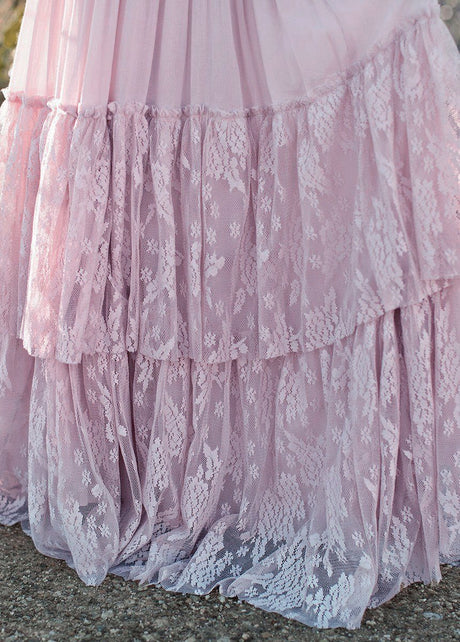 Girls Maxi Lace Chiffon Photoshoot Dresses For 3-15 Years