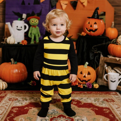 Infant Baby Bee Clothing Sets Girls Boys Beanie Onesie Pants Set