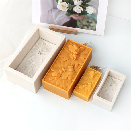 Bee Flower Silicone Mould DIY Soap Resin Baking Plaster Candle Making Moulds