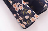 Sharona's Navy Blue Floral Print Spaghetti Strap Dress