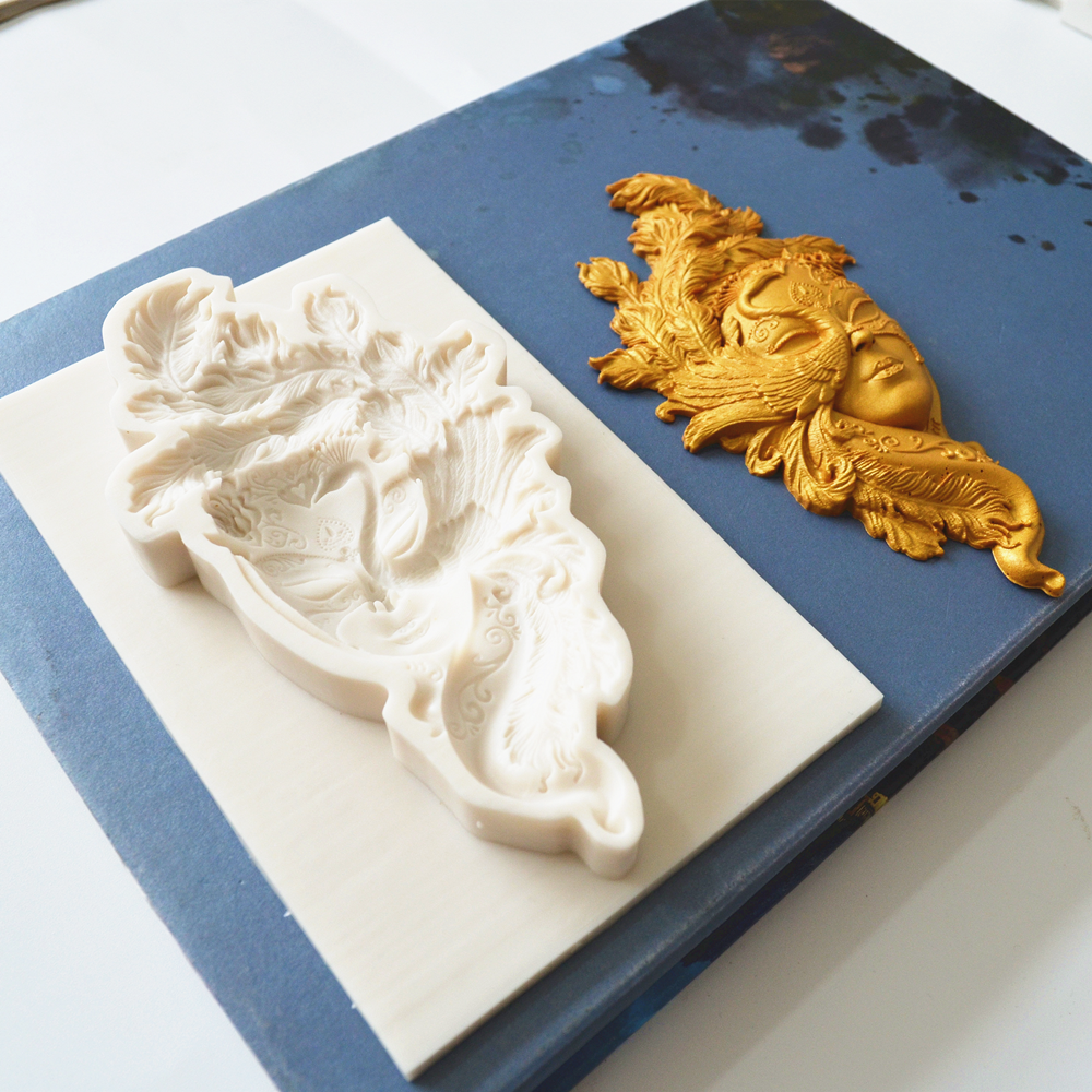 Silicone Mould Feather Mask Decoration DIY Tools For Baking Clay Resin Plaster Moulds