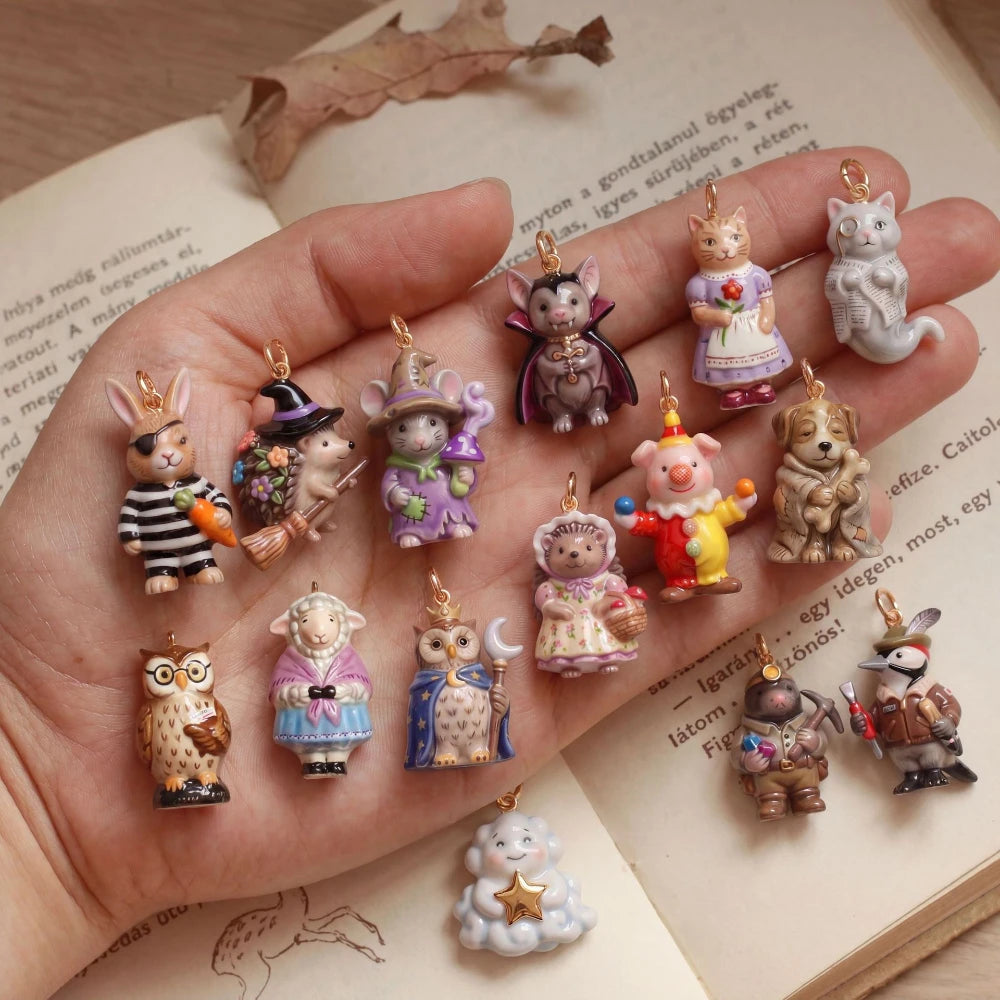 Animal Friends Fancy Dress Party Series Pendant Charms for DIY Jewellery Making