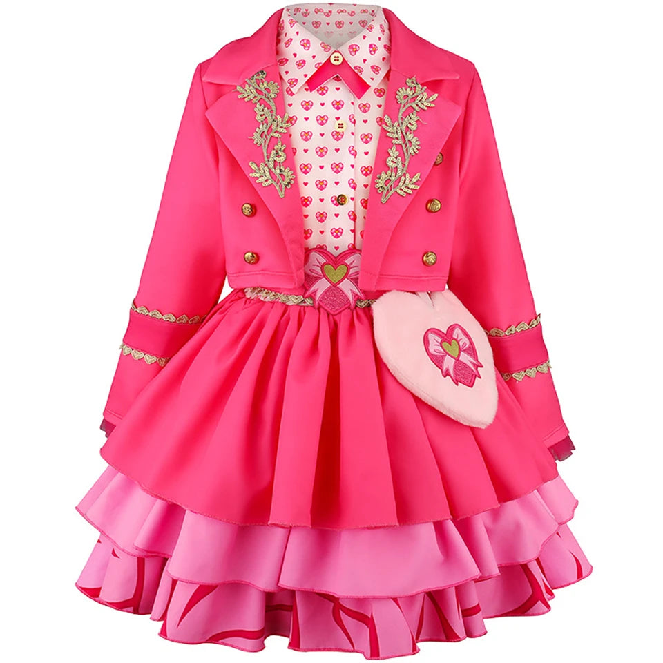 Descendants Cosplay Red Pink Chloe Kids Clothes Halloween Book Week Costumes