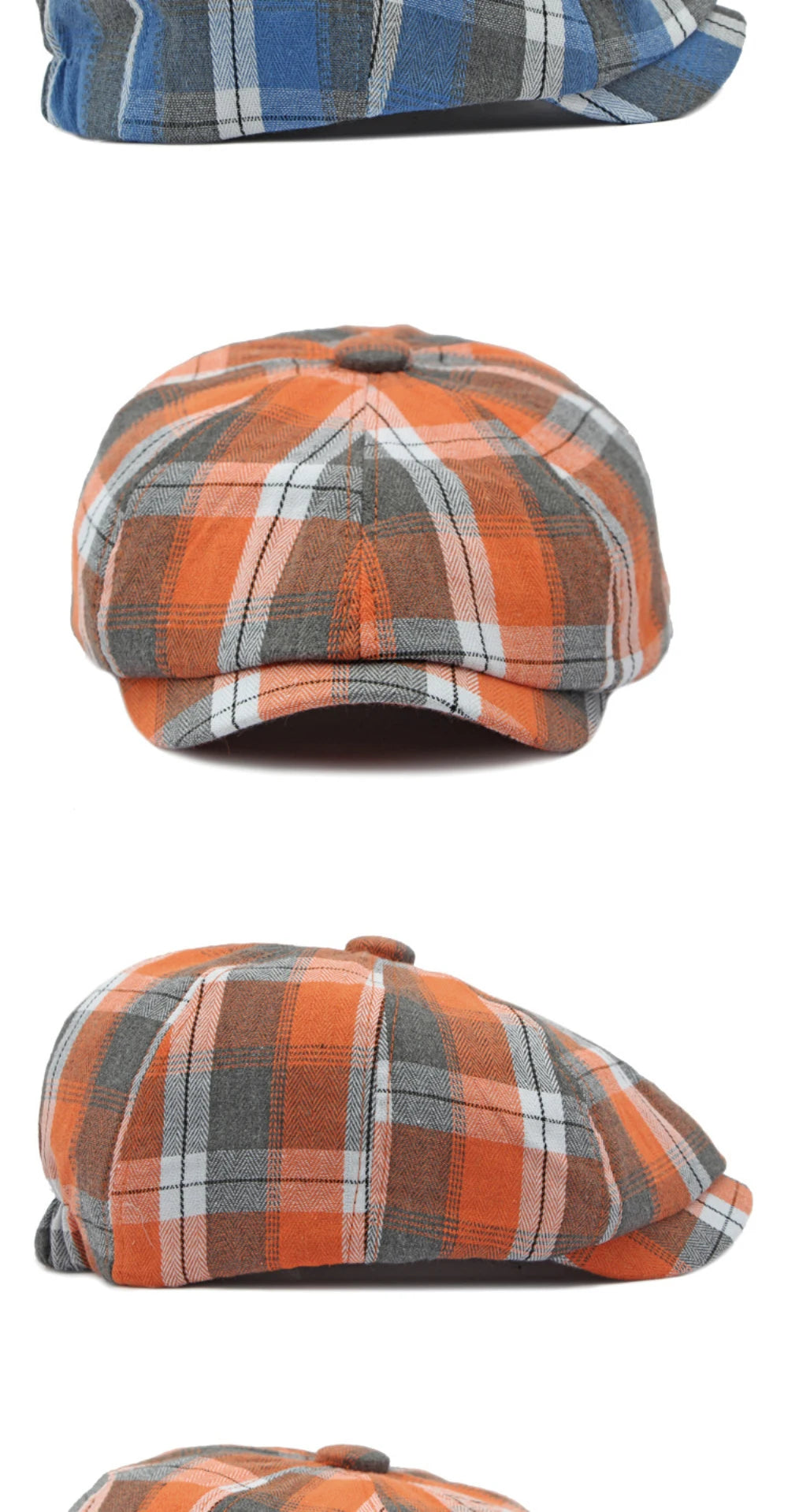Plaid Newspaper Boy Beret Caps