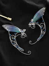 Handmade Copper Crystal Fairy  Ear Cuff Pair No Piercing Clip On Earrings