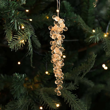 Christmas Icicle Flowers Grapes Glitter Christmas Branches Handmade Acrylic Xmas Tree Ornaments