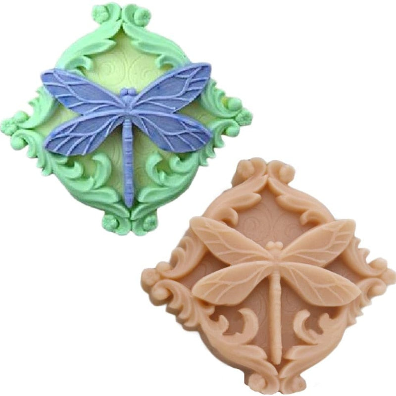 Dragonfly Butterfly Silicone Soap Mould DIY Cake Candle Craft Supplies