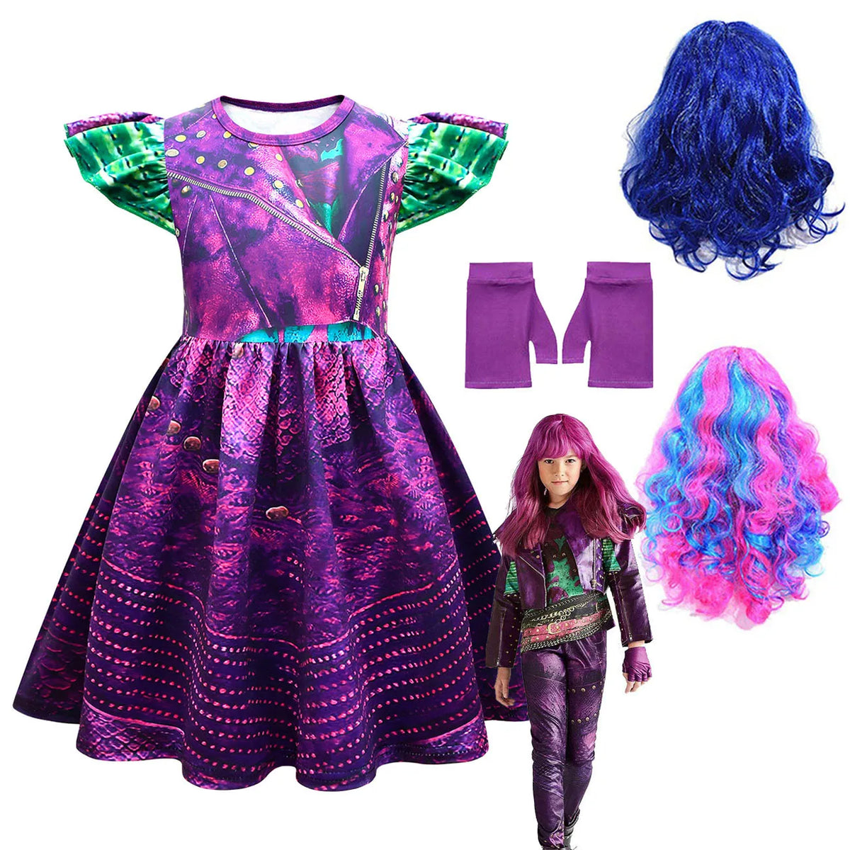 Descendants 3 Mal Evie Costumes for Girls Cosplay Costume
