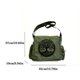 Tree of Life Print Canvas Shoulder Bag Crossbody Messenger Bag