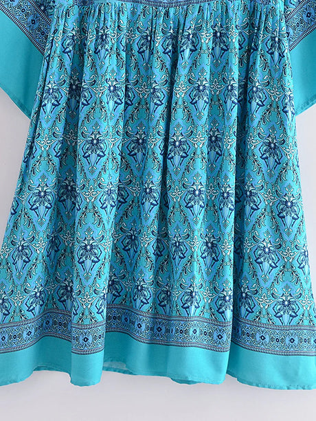 Mahleah's Boho Cotton Mini Dress Long Top