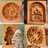 Gardener's Treats Wooden Cookie Moulds Baking Press Embossing Tools Gifts
