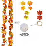 200CM Autumn Artificial Maple Leaf Garland Wreath Vine Home Decor Garden Halloween Windows Decoration