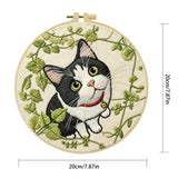 Cat in Ivy DIY Embroidery Kit for Beginners