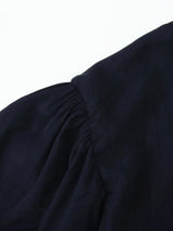 Toni's Totem Flower Navy Embroidered Short Sleeve Jacket Short Coat