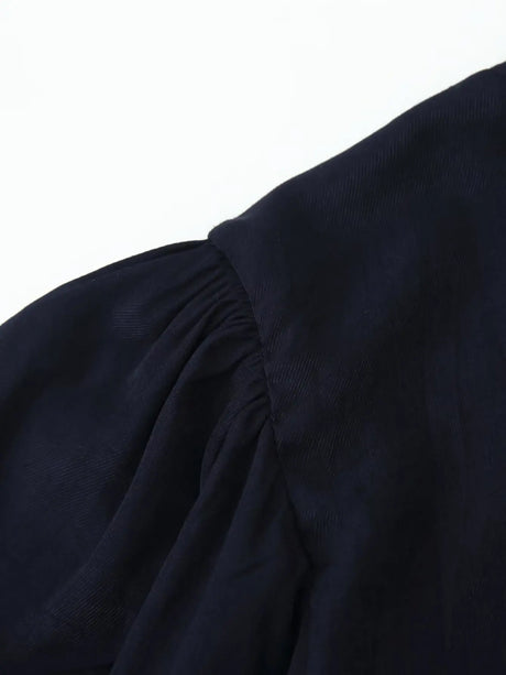 Toni's Totem Flower Navy Embroidered Short Sleeve Jacket Short Coat