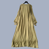 Olive's Embroidered Long Sleeve Shirt Dress