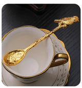 Golden Dragonfly Flower Bird Starfish 11CM Mini Spoon Teaspoon