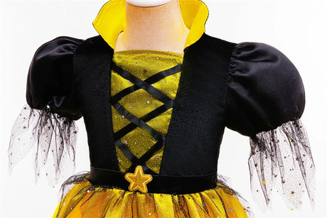 Girls Halloween Cosplay Yellow Witch Costume
