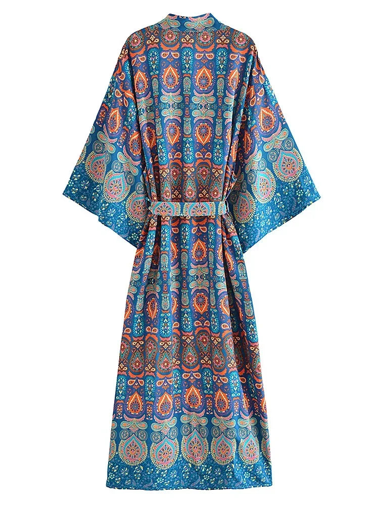 Iyka's Long Boho Kimono Robe