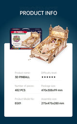 Pinball Machine DIY Wooden Model Kit