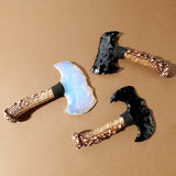 1PC Crystal Opal Axe Natural Stone Model Obsidian Hatchet Decor
