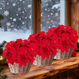 Artificial Christmas Red Poinsettia Flower Bouquets