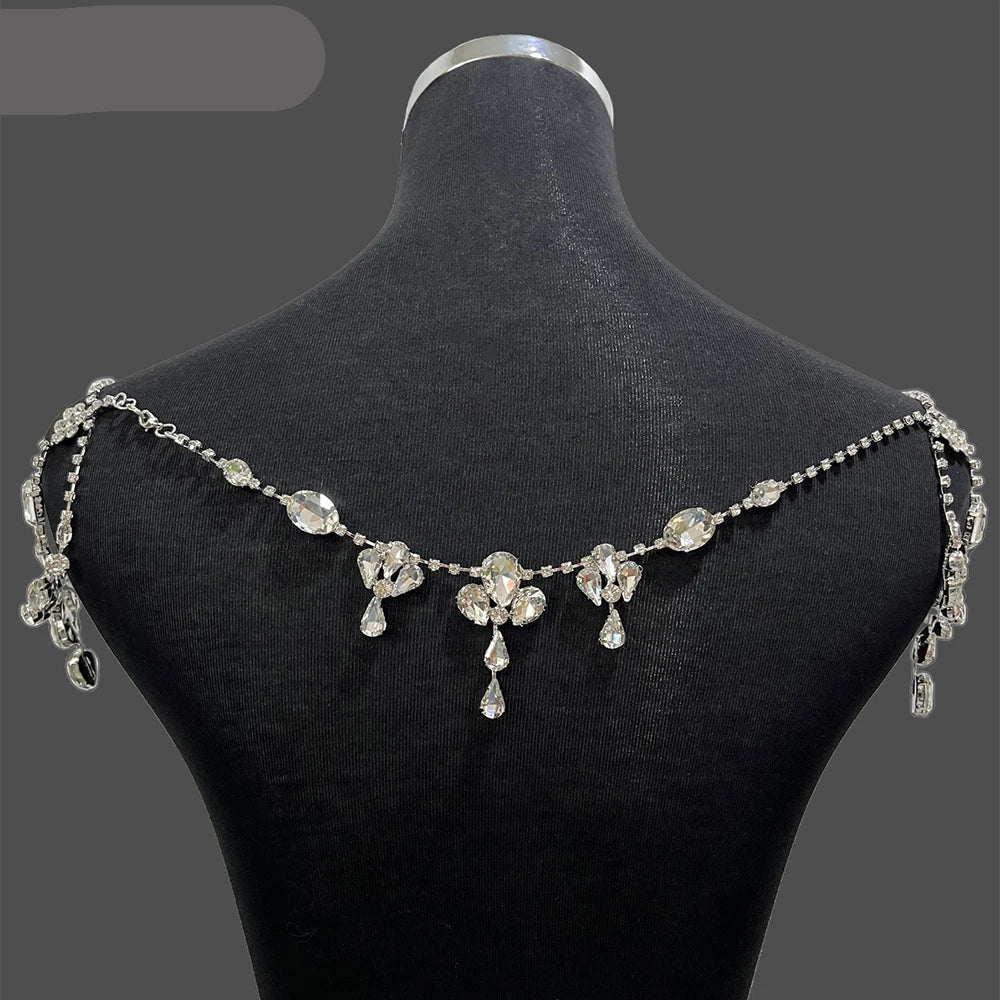 Pearl Rhinestone Shoulder Jewellery for Wedding Dress Accessories Body Chain