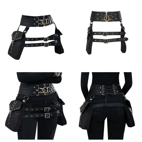 Steampunk Handmade Utility Hip Belt Bag Festival Pocket Tribal Medieval Costume