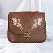 Luna Moths Fairy Printed Faux Leather Belt Pouch Medieval Elf Renaissance Wizard Cosplay Coin Purse
