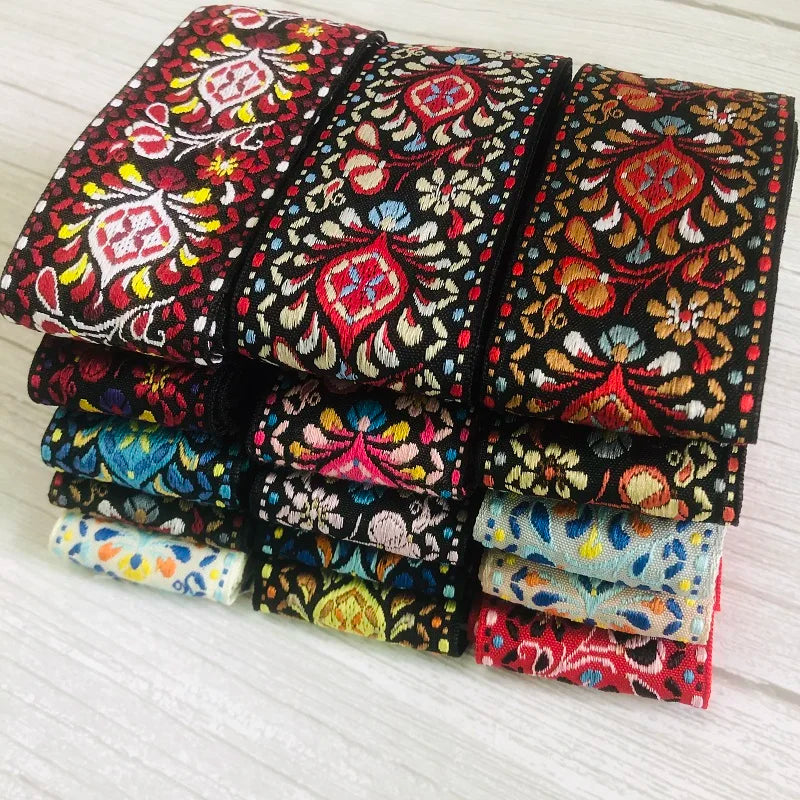 6yards/lot 5cm Wide Woven Jacquard Ribbon Trims