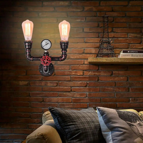 Industrial Water Pipe Wall Lights Lamp Sconce Lighting