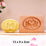 Farmhouse Wooden Cookie Moulds Baking Tools Gift for Bakers